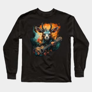 Antelope Playing Guitar Long Sleeve T-Shirt